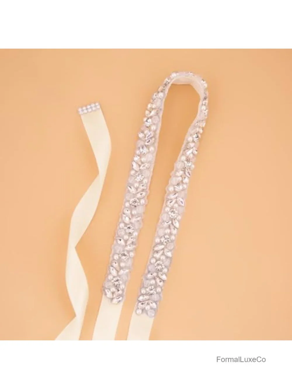 Handmade Rhinestone Pearl Bridal Belt Sash Wedding Dress Belt